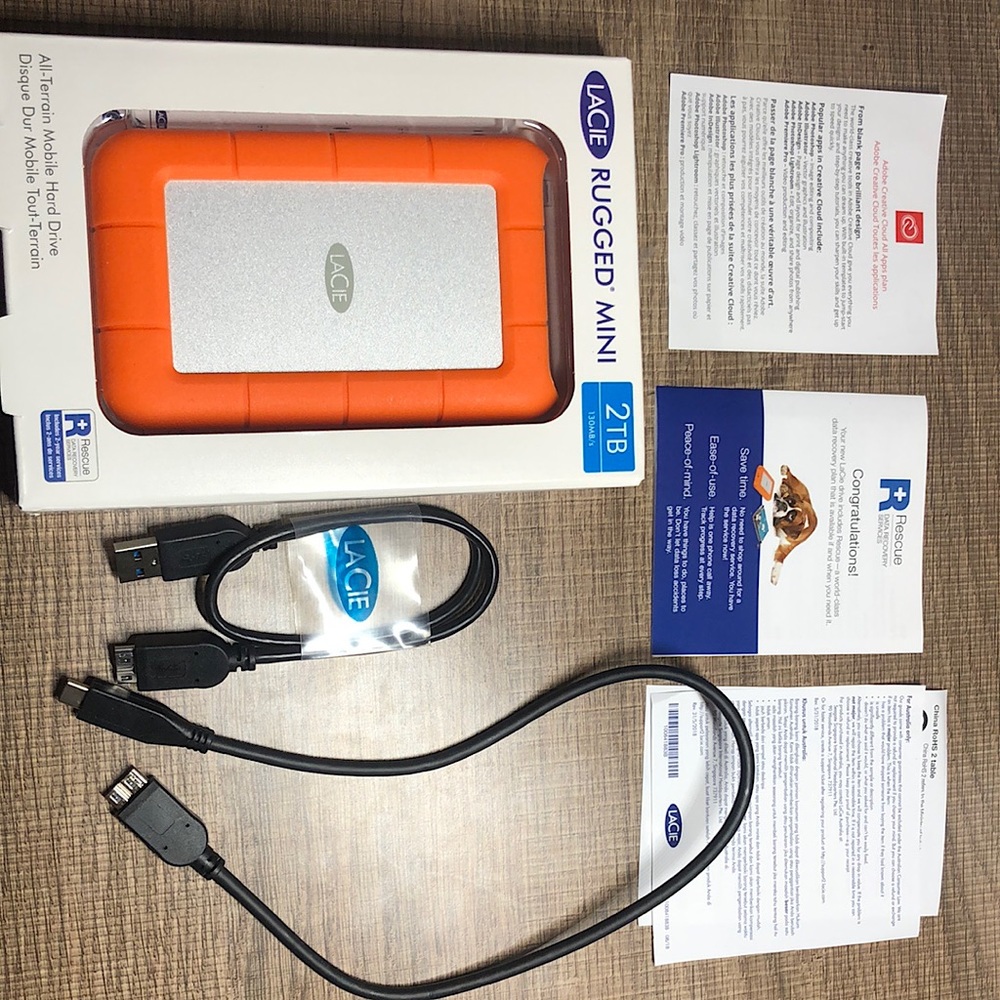 2TB LaCie Rugged Mini External Hard drive (NEW)